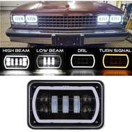 OVOVS12v 55w  Aluminum Housing Square Headlight With Halo Rings 4x6 Inch Led Headlights for H4651 H4