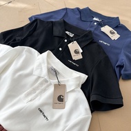 RS3M Car * New Style Summer Classic Embroidered Hem Slit Short-Sleeved polo Shirt 230g Pure Cotton T