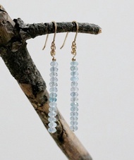 14K GF 包金,海藍寶耳環 ( 14K GF Faceted  Aquamarine  Earings )