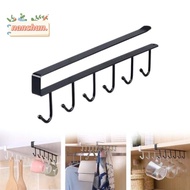 NANSHUN Cups Holder, 6 Hook Adjustable Mug Hooks Under Cabinet,  Hanging Space Saving Multifunction 