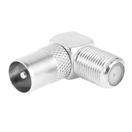 L-Shape Coax Connector F Type F to M RF Aerial TV Connector (2pcs)