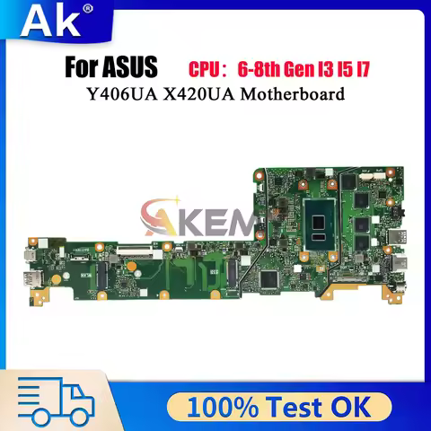 X420UA Laptop Motherboard For ASUS VivoBook X420U X420UA Y406UA Notebook Mainboard With I3 I5 I7 CPU
