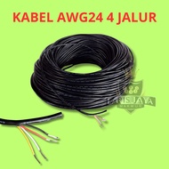 AWG 24 4 Pin Black Cable Meter 4 Core Stranded Cable Flexible Line