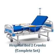 HOSPITAL BED 2 Cranks Complete Set with IV Pole Leatherette Matress Overbed Table for Home and Hospital Use Brand New Hospital or Medical Bed Two Functional Bed Nursing Bed for Patients Good Quality Product1.1.2.7
