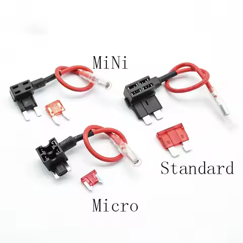 2Pcs 12V Micro/Mini/Standard Size Car Fuse Holder Add-a-circuit Piggy Back Fuse TAP Adapter with 10A