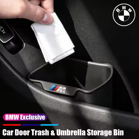 Silicone Multifunctional Car Door Storage Bin Trash Can Accessories For BMW E90 G80 M3 G30 M5 F82 F8