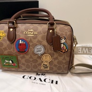 COACH SNOOPY 徽章 貼布 中款 波士頓包 贈LOEWE背帶