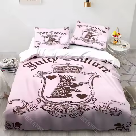 3D Print Fashion J-Juicy Crown Couture Bedding Set Boys Girls Twin Queen King Size Duvet Cover Pillo