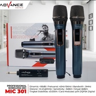 Advance Microphone Double Digital Mic Wireless Metalic MIC-301