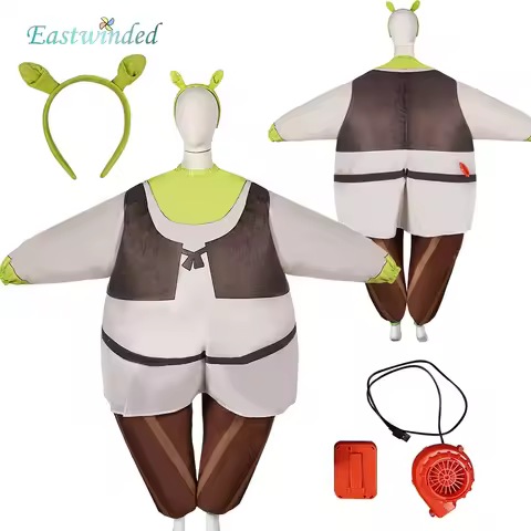 Shrek Cosplay Party Inflatable Costume Monster Fiona Rolepaly Hair Band Inflation Pump Stage Outfits
