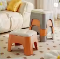 E-CL fashion room home 4 Legs Living Room Sofa Stool Customizable Stool Solid Pine Round Wooden Stoo