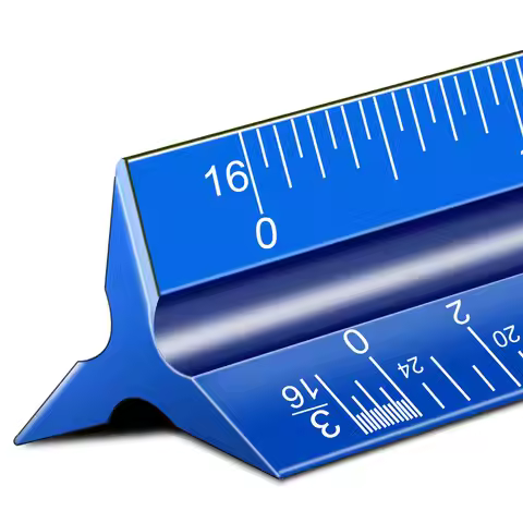 Architectural Scale Ruler, 12'' Imperial Architect Scale, Engineer Scale Ruler for Blueprints, Alumi