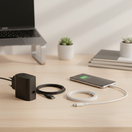 25W,,Type-CType-C,。  Kit Pengecasan Pantas 25W untuk Samsung dengan Kabel Type-C ke Type-C, Tiada Ha