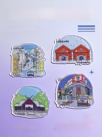 Acrylic Fridge Magnets Japan Travel Souvenir Small Sapporo Hakodate Hokkaido Shrine Tokyo Osaka Kyot