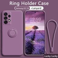 Luxury Samsung A53 A52 A52s A51 A50 4G 5G Case Liquid Silicone Shock Proof Case With Magnetic Ring H