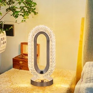 Osem Osem โคมไฟคริสตัล LED แบบนอร์ดิก,สวิตช์สัมผัสโคมไฟด้วยสำหรับตกแต่งห้องบ้านอุปกรณ์เสริมข้างเตียงนอนไฟตั้งโต๊ะในร่มไฟอ่านหนังสือ