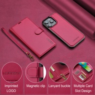 Case for iPhone 17 Air 17e 16e 16 15 14 Plus 13 12 Pro Max 2 in 1 Detachable Magnetic Wallet PU Leat