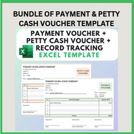 Bundle of Payment Voucher + Petty Cash Voucher + Payment Record Tracker Excel Template | Baucer Baya