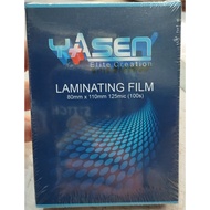 Hot Laminating film 125 micron (80 x 110mm) 100's