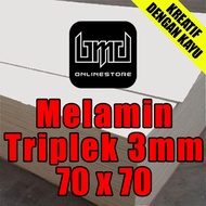 Melamin Putih Glossy Ukuran (70x70)cm Papan kayu Triplek 3mm