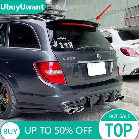 For Mercedes Benz W204 Wagon C200 C300 C63 Estate / High Quality Carbon Fiber Roof Spoiler Car Rear 