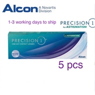 new stock 5pieces Alcon Precision 1 Toric Astigmatism  Silicone Hydrogel Daily Disposable Clear Cont