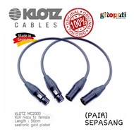 KLOTZ MC2000 XLR male to female 50cm pair