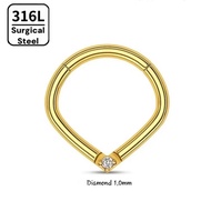 316L Surgical Steel Septum Daith Piercing Jewellery 16G 8mm 1 piece