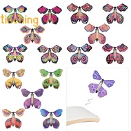 [TinCh-t] 5pcs Magic Clockwork Flying Butterfly Surprise Box Explosive Box In Book Rubber Band Drive
