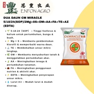 DUA DAUN CM MIRACLE FERTILIZER (1KG REPACKING) (5/18/24(SOP)/2MgO+8S+OM+AA+FA+EDTA TE+AZOMITE) | BAJ