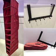 衣櫃收納10格掛袋及掛衣鐵架 共售$40 Cloth Hanging Bags Hanging Rack