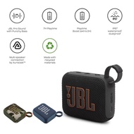 NexHaus JBL Go 4 UltraPortable Waterproof and Dustproof Bluetooth Speaker Punchy bass with Big Pro S