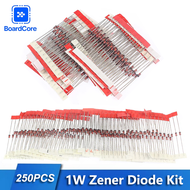 250pcs 25 Value 1W Zener Diode Assorted Kit 3-33V 3V 3.3V 3.6V 3.9V 4.3V 4.7V 7.5V 10V 20V 33V DO-41