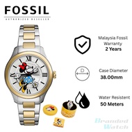 [Official Warranty] Fossil SE1122 Women's Stainless Steel Watch 38mm Water Resistant Watch Jam Tanga