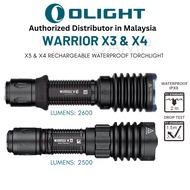 Olight Warrior X3 & X4 Rechargeable Tactical Flashlight Waterproof Torchlight Compact Torch Flash