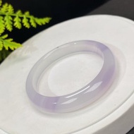精品 漸變紫瑪瑙手鐲 55MM 冰透起光飄草花玉髓手環 辟邪祥瑞貴氣