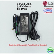 AC DC Adapter Monitor LCD LED TV LG 19V 3.42A Adapter 19 VOLT 3.42 Ampere 65W 6.5x4.0mm LG DA-65F19 