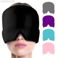 LOOKSHOW Gel Ice Headache Migraine Relief Hat Cold Compress Therapy Cap Ice Head Wrap with Eye N9W4