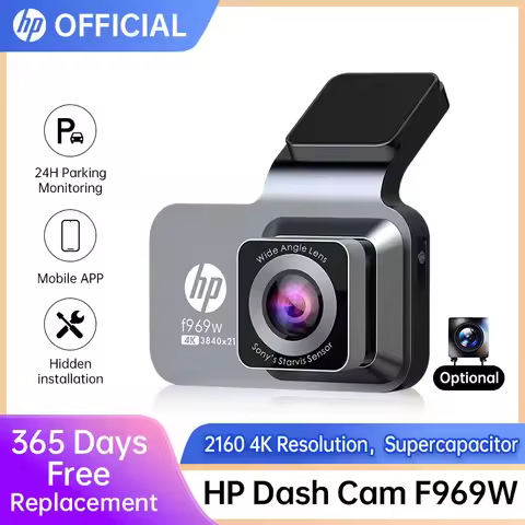 HP F969 dash cam car camera 4k HD night vision WiFi DVR video loop video parking monitoring car dash