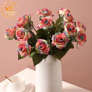 Roses, Fake Roses Covered with Wax Powder, Soft and Smooth, 99% Realistic, 43Cm High, Used for Home 