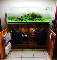 Aquarium cabinet set 1,5 meter P:150cm L:50cm T:50cm tebal kaca 10mm