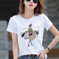 Clothing Fashion Short-Sleeved t-Shirt Short Top Simple Basic Style M-2XL American Street White Form