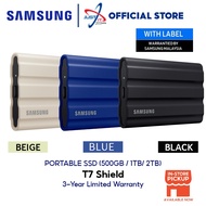 SAMSUNG T7 SHIELD SSD PORTABLE SSD / EXTERNAL SSD - BEIGE / BLUE / BLACK ( 1TB / 2TB )