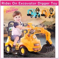 💥Quality ABS FRAME Push Ride Tractor Excavator Digger Toys Vehicle Toy Engineer Excavator Toys Ride 