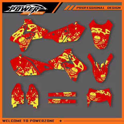 POWERZONE Motocross Graphics For SUZUKI Background Sticker Decal Kits For DRZ400-S-SM-E 400cc 1999 2