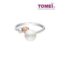 TOMEI Pearl Diamond Ring White+Rose Gold 375