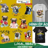[Ironed, heat pressed image] Pug and Bull dog image P8