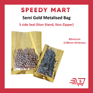Beg Metalise (50pcs) Gold Semi Metalise Bag / 1 Side Silver 1 Side Transparent / Plastic Bag / Beg P