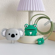 For iPhone 20W 18W fast charger adaptor protective cover case Koala frog 4 in 1 USB charging cable p