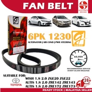 S2U Gaido Fan Belt Toyota Altis Wish 1.8 2.0 Air Cond Alternator Power Steering Tensioner Belt 6PK12